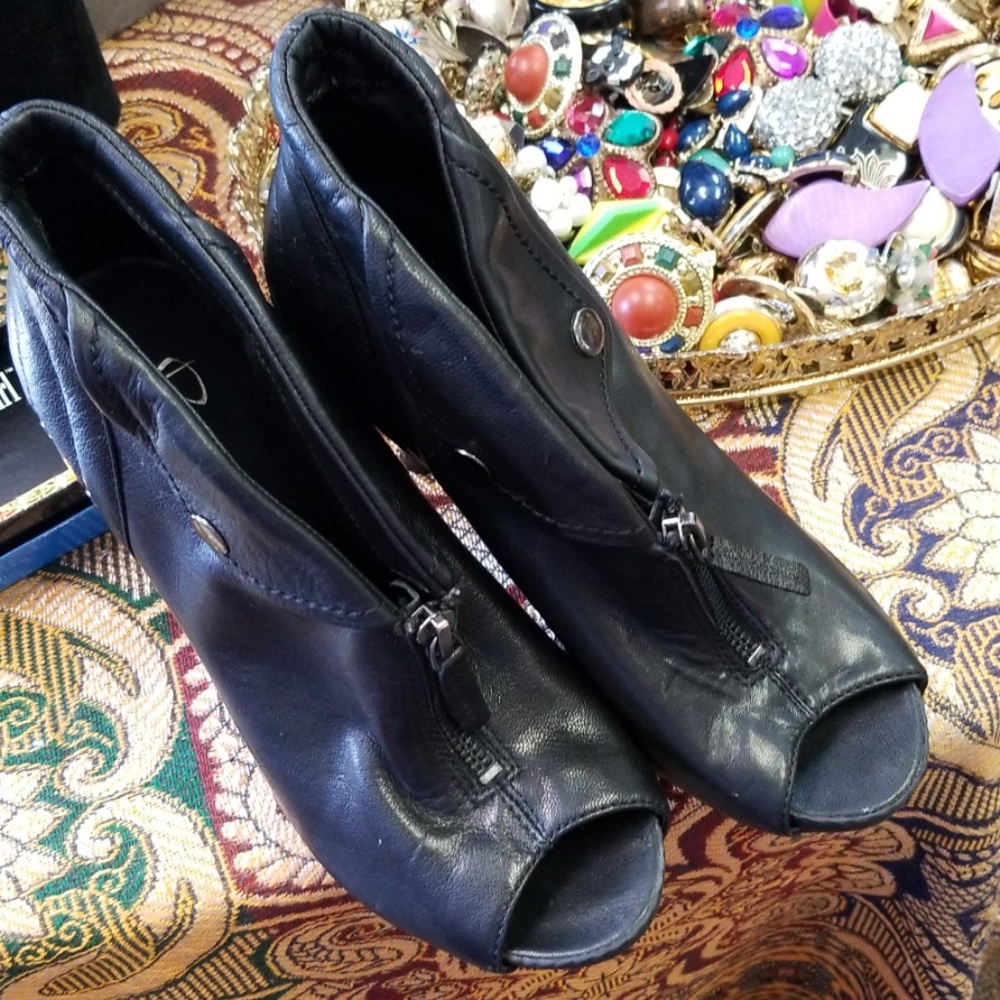 Bruce Makowsky Peeptoe Booties